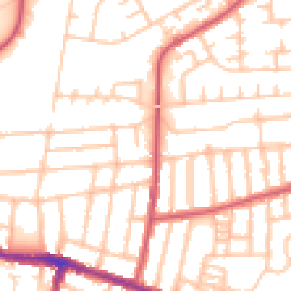 Daytime road noise heatmap for SE2 9EJ