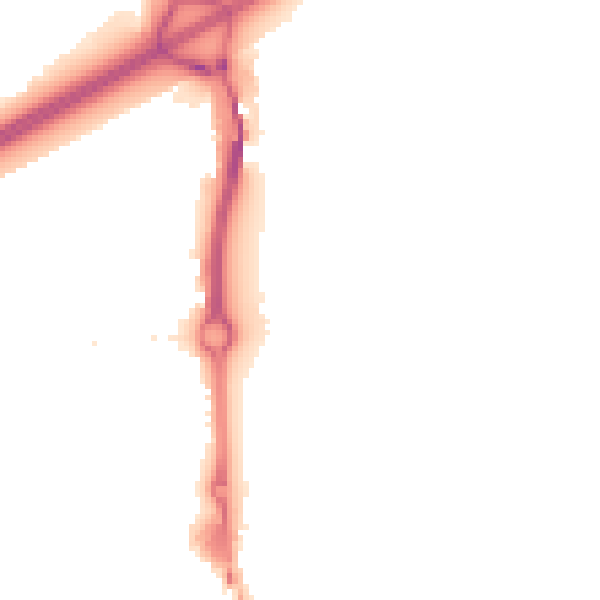 Night-time road noise heatmap for SE2 9ET