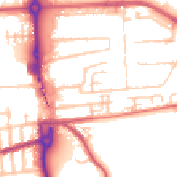 Daytime road noise heatmap for SE2 9SN