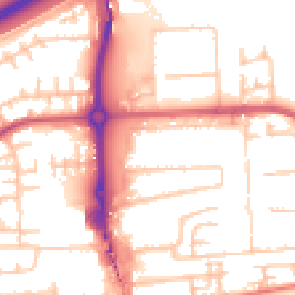 Daytime road noise heatmap for SE2 9TB