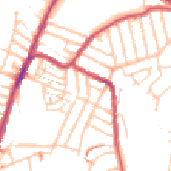 Daytime road noise heatmap for SE4 1AT