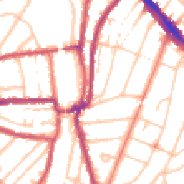 Daytime road noise heatmap for SE4 1DJ
