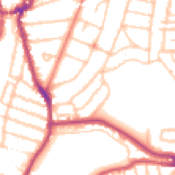 Daytime road noise heatmap for SE4 1XZ