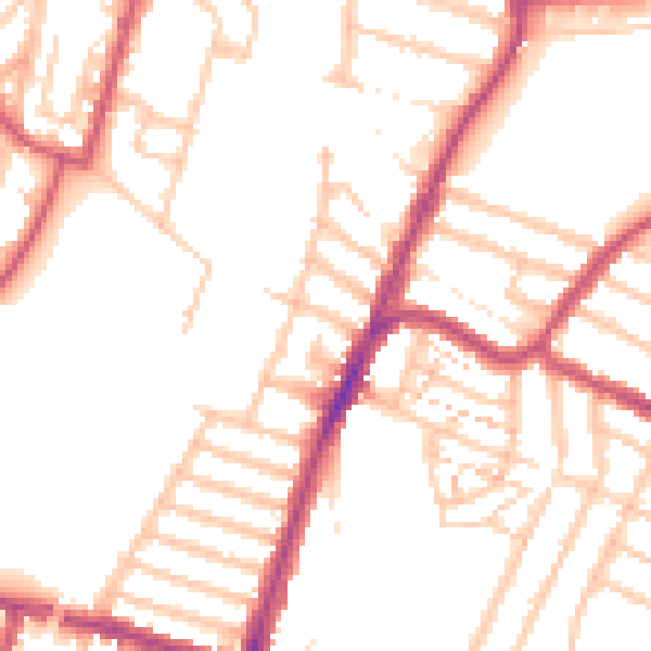 Daytime road noise heatmap for SE4 2DE