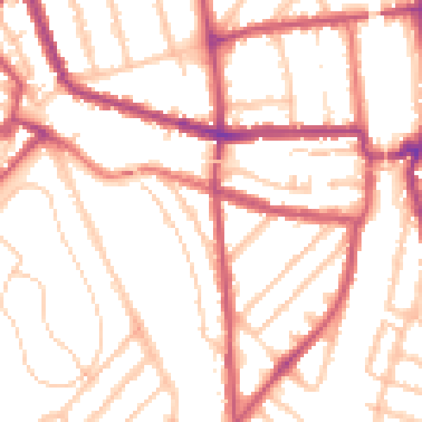 Daytime road noise heatmap for SE4 2JN