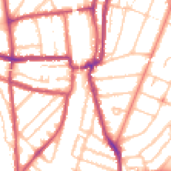 Daytime road noise heatmap for SE4 2RW