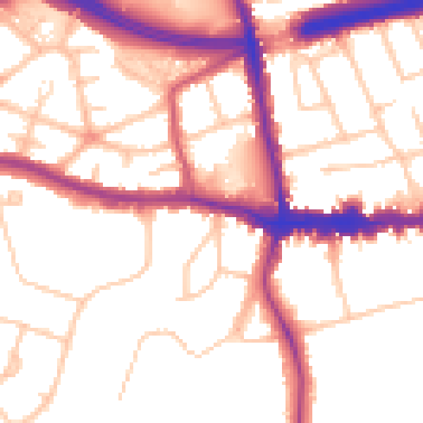 Daytime road noise heatmap for SE9 1DA