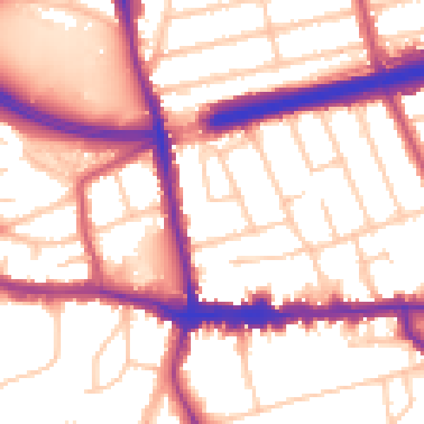 Daytime road noise heatmap for SE9 1DN