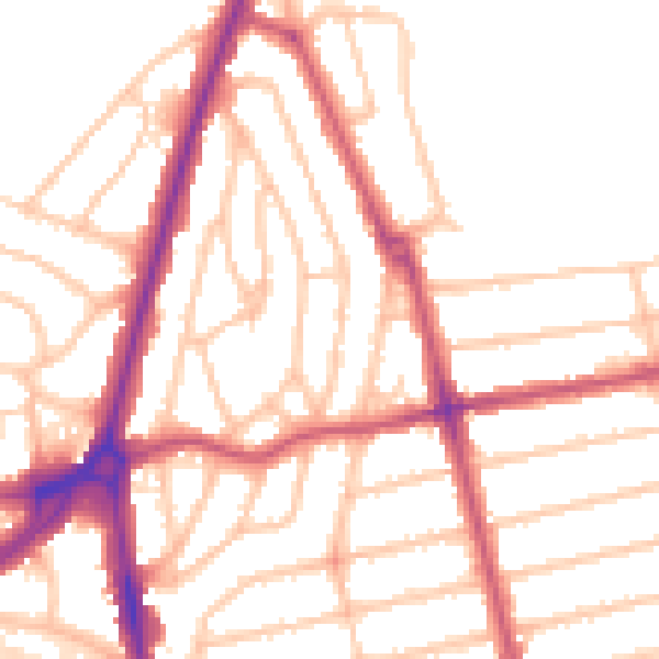 Daytime road noise heatmap for SE9 1EL
