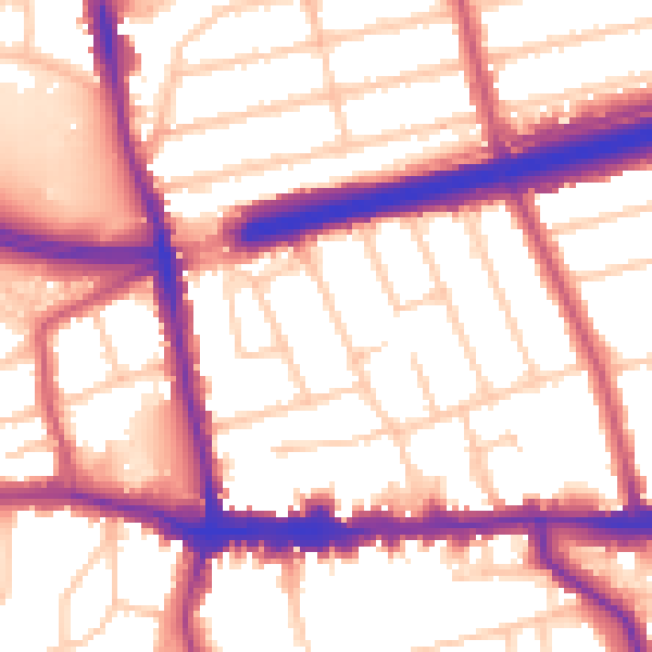 Daytime road noise heatmap for SE9 1HF