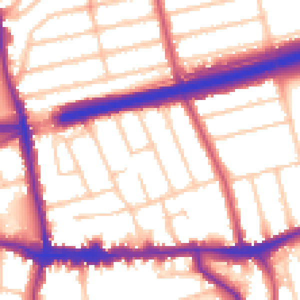 Daytime road noise heatmap for SE9 1HH