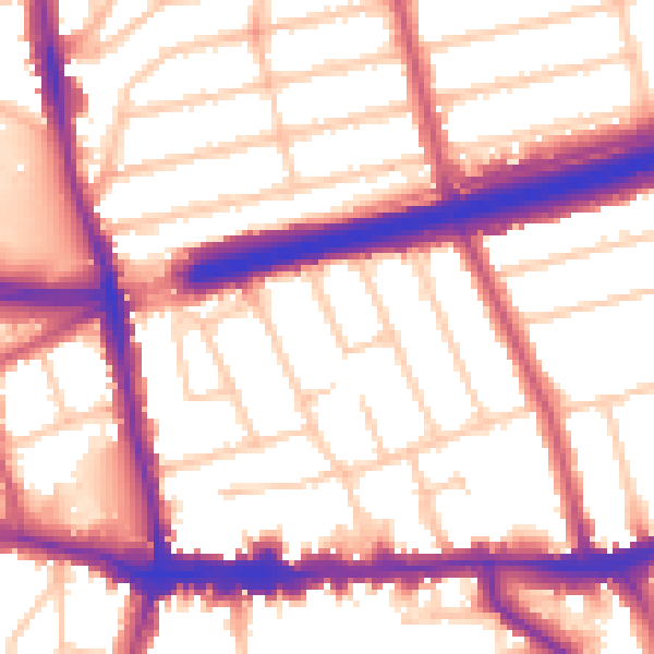 Daytime road noise heatmap for SE9 1HQ
