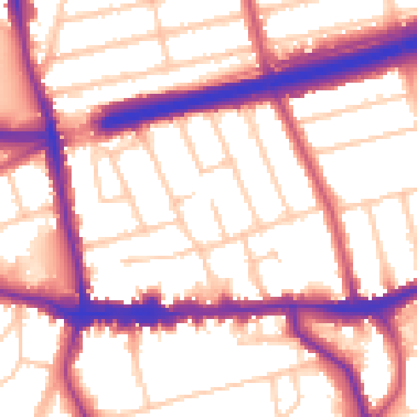 Daytime road noise heatmap for SE9 1HZ