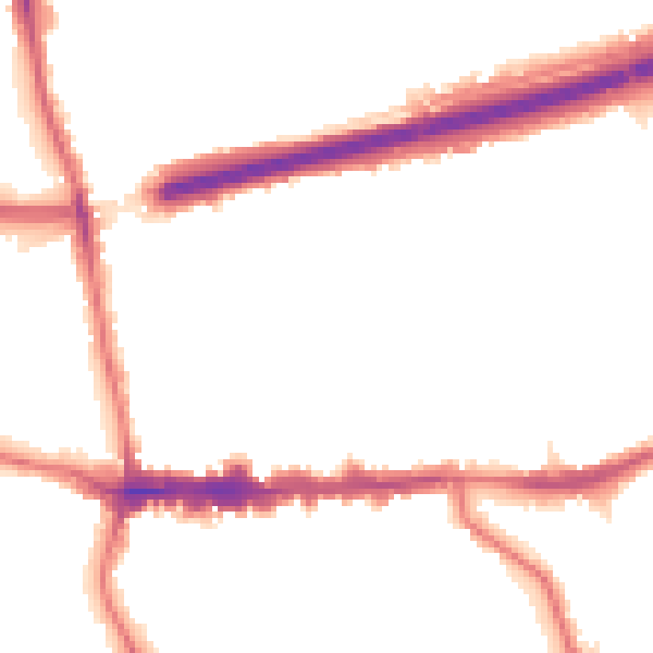 Night-time road noise heatmap for SE9 1HZ