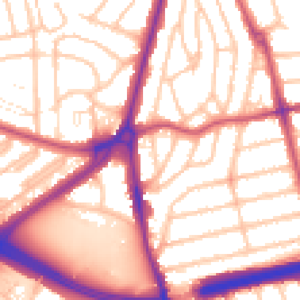 Daytime road noise heatmap for SE9 1LP