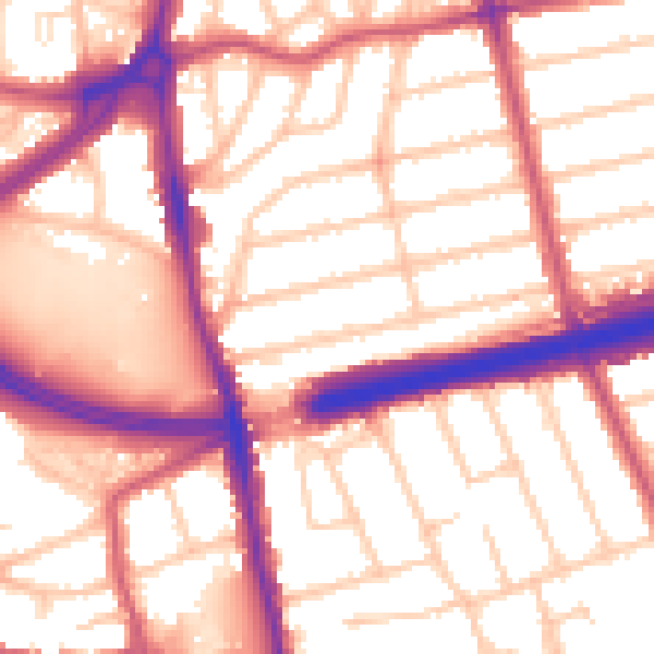 Daytime road noise heatmap for SE9 1RZ