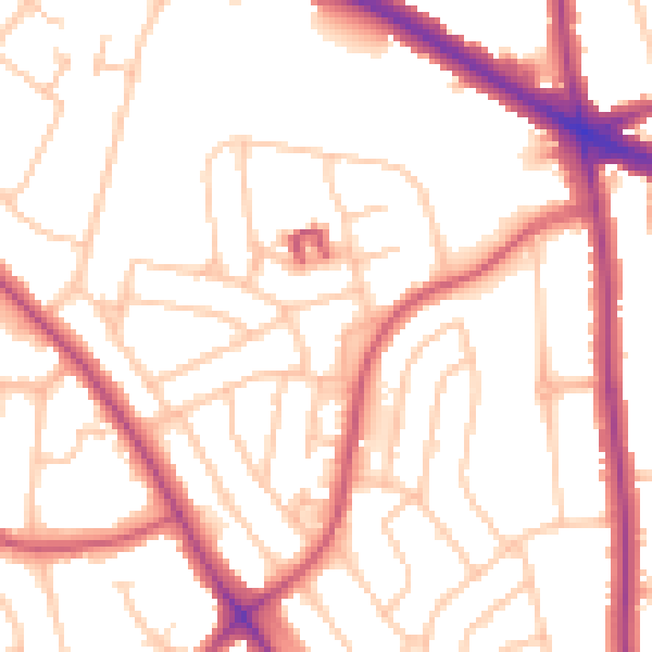 Daytime road noise heatmap for SE9 3BU