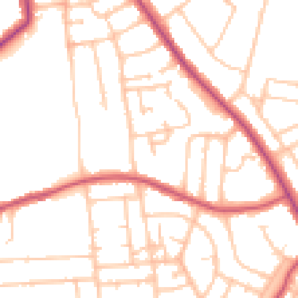Daytime road noise heatmap for SE9 4DG