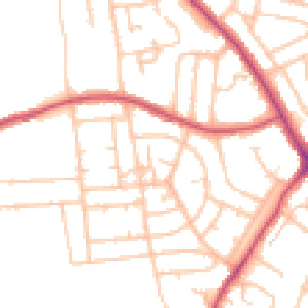 Daytime road noise heatmap for SE9 4EQ
