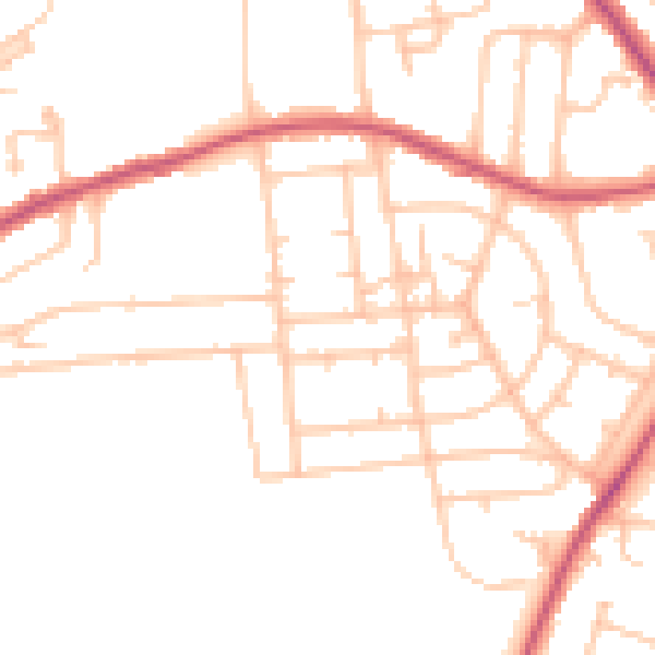 Daytime road noise heatmap for SE9 4LD
