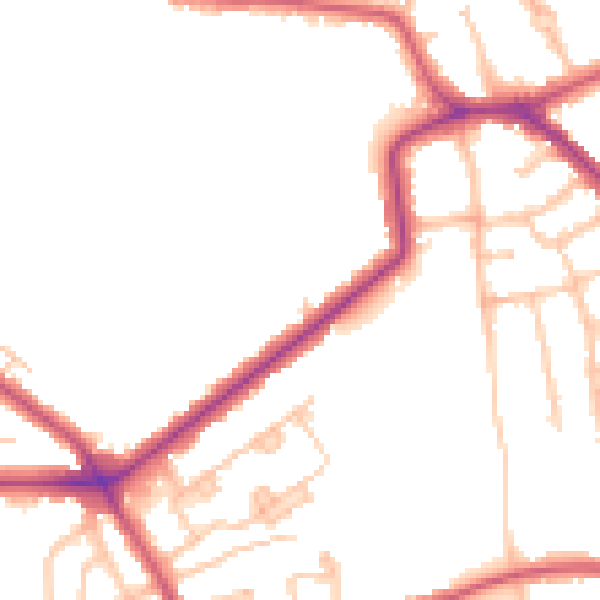 Daytime road noise heatmap for SE9 4RB