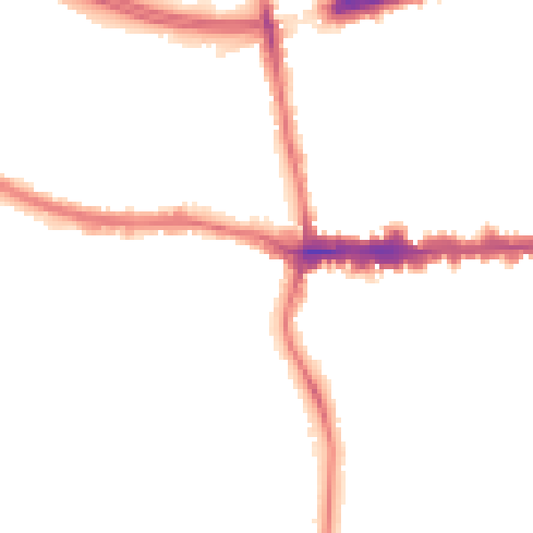 Night-time road noise heatmap for SE9 5AA