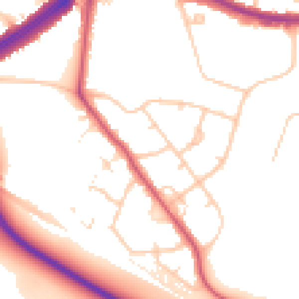 Daytime road noise heatmap for SE9 5RH
