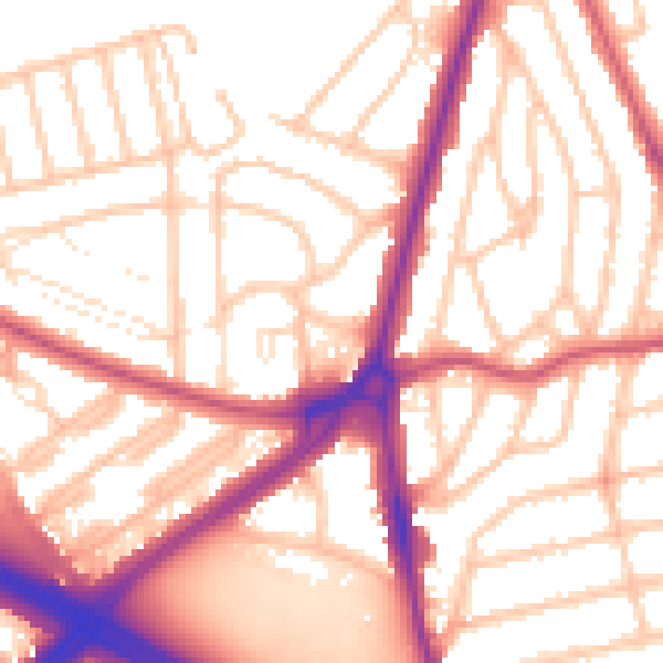 Daytime road noise heatmap for SE9 6RA