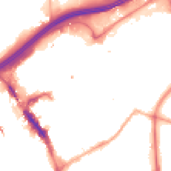 Night-time road noise heatmap for SK1 1JE