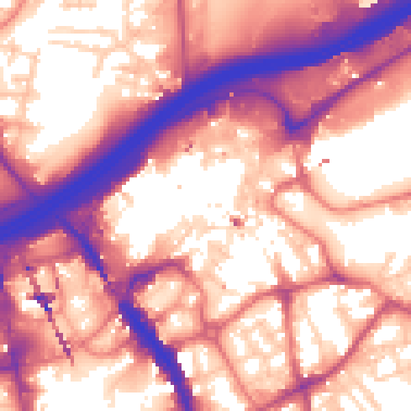 Daytime road noise heatmap for SK1 1NA