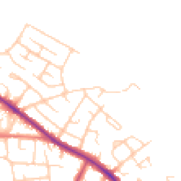Daytime road noise heatmap for SK2 5AP