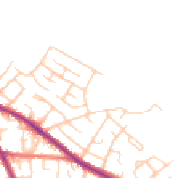 Daytime road noise heatmap for SK2 5AS