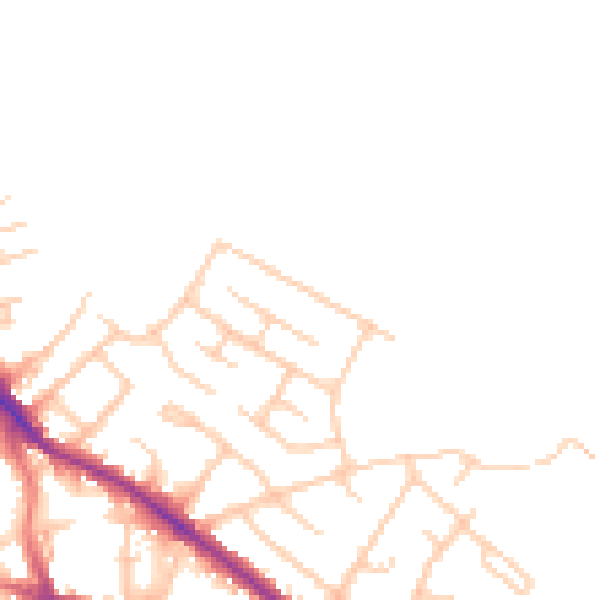 Daytime road noise heatmap for SK2 5AT