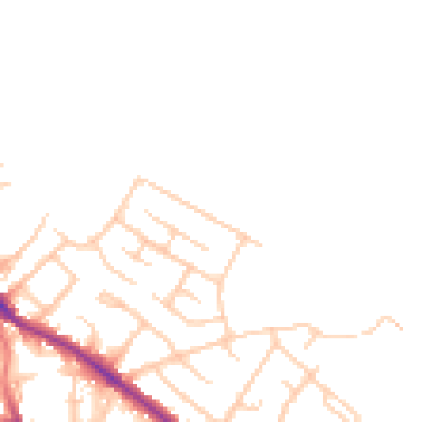 Daytime road noise heatmap for SK2 5AX
