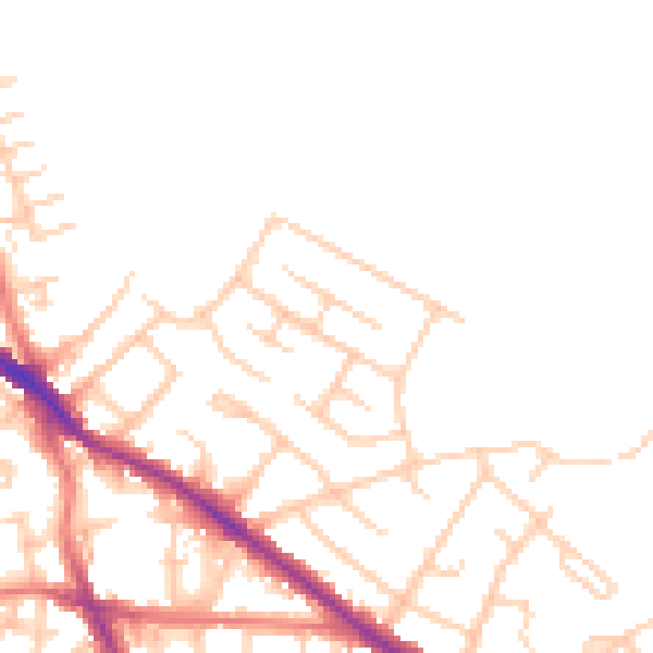 Daytime road noise heatmap for SK2 5AY