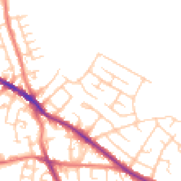 Daytime road noise heatmap for SK2 5BH