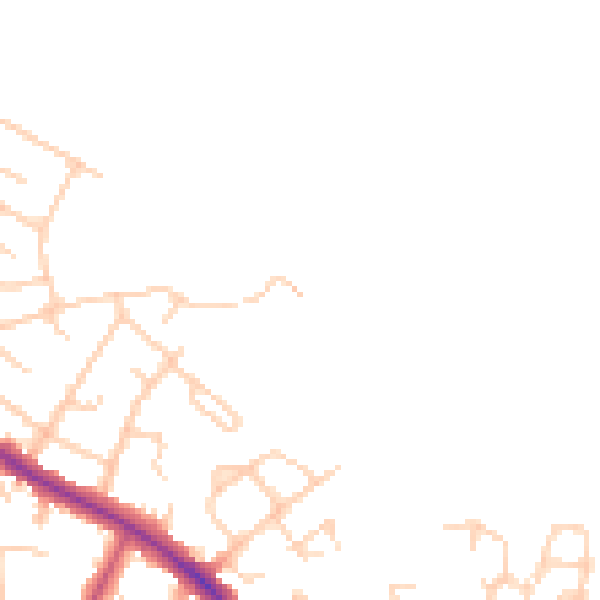 Daytime road noise heatmap for SK2 5BJ