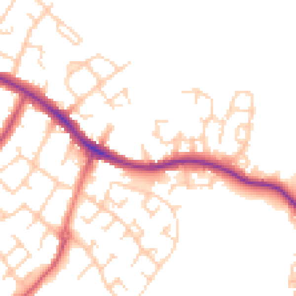 Daytime road noise heatmap for SK2 5ET