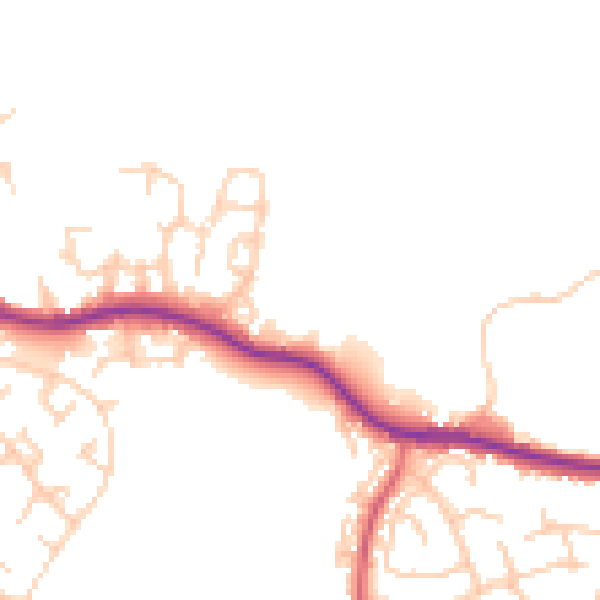 Daytime road noise heatmap for SK2 5EY
