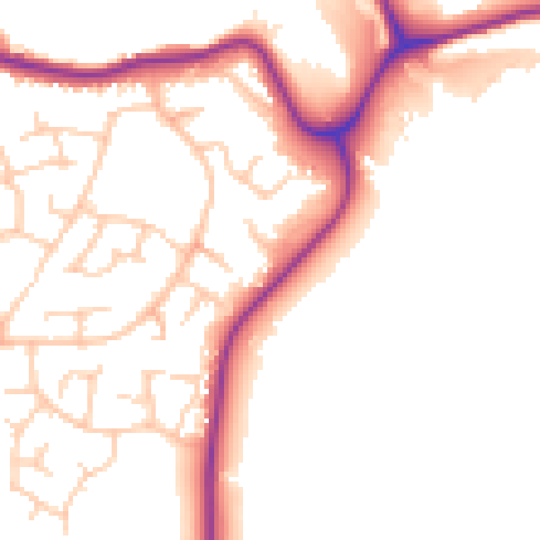 Daytime road noise heatmap for SK2 5HH