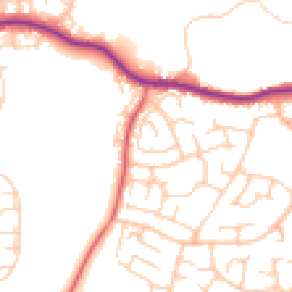 Daytime road noise heatmap for SK2 5HZ