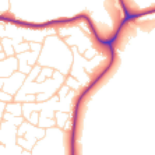Daytime road noise heatmap for SK2 5XG