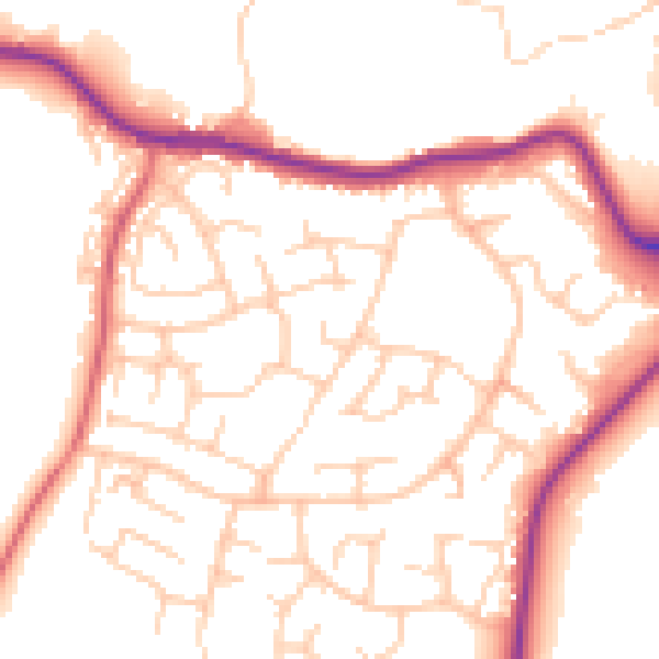 Daytime road noise heatmap for SK2 5XR