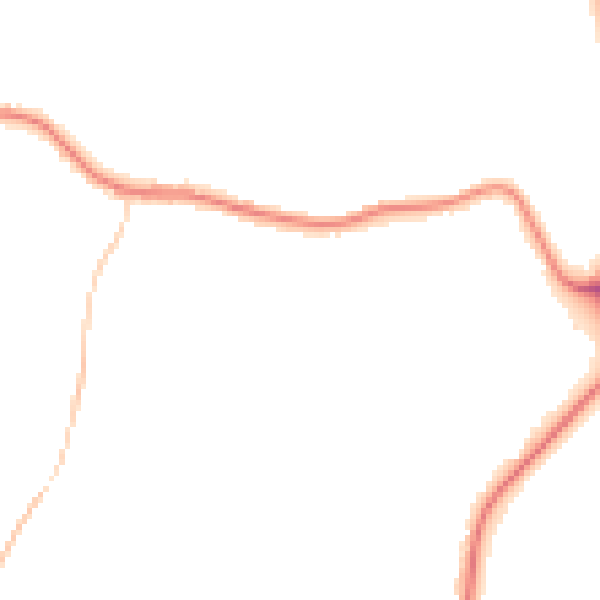 Night-time road noise heatmap for SK2 5XW