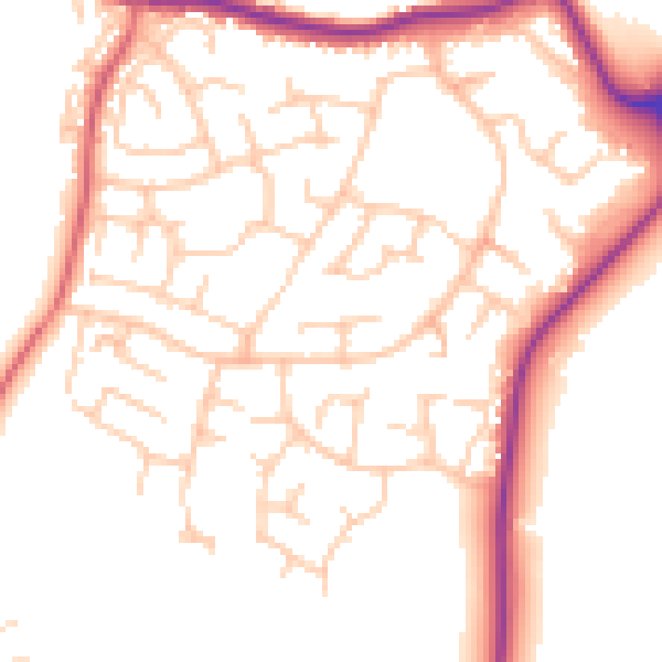 Daytime road noise heatmap for SK2 5XY