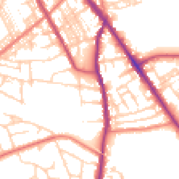 Daytime road noise heatmap for SK2 6JH