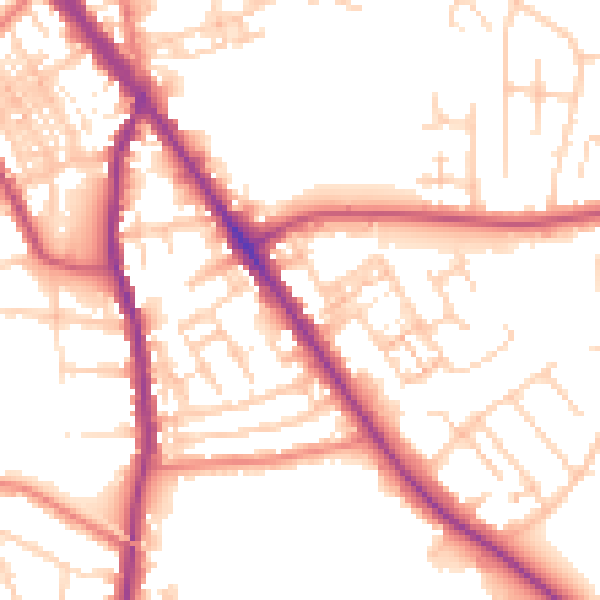 Daytime road noise heatmap for SK2 6LR