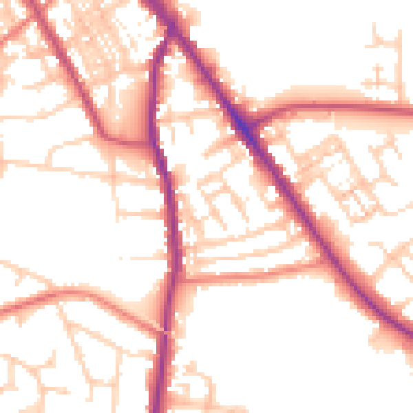 Daytime road noise heatmap for SK2 6PU