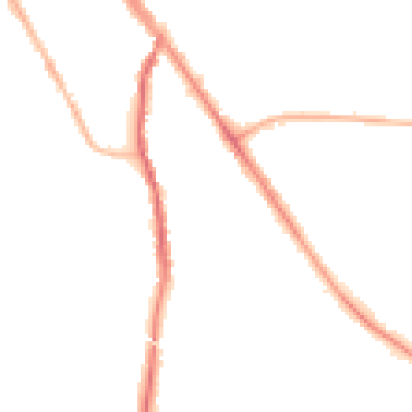 Night-time road noise heatmap for SK2 6PZ
