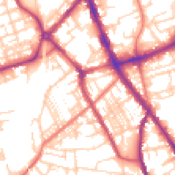 Daytime road noise heatmap for SK2 6QP